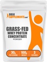BulkSupplements.com Poudre de protéines de lactosérum - Poudre de concentré de protéines de lactosérum - Sans aromatisants et sans gluten, 30g par portion, 100g (3.5 oz) (paquet de 1)