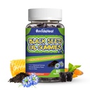 Black Seed Oil Gummi, Bio Black Cumin Seed Oil Gummis, Schwarz Cumin Seed Oil Bio 500mg, Kaubare Schwarz Seed und Honig Gummis, Vegan, 60 Gummies