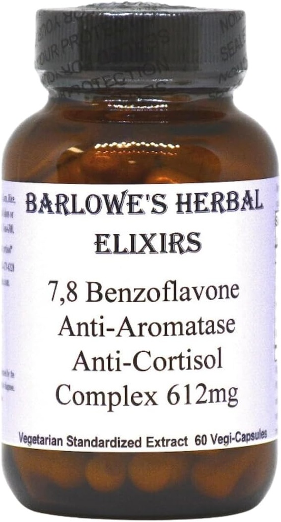 7,8 Benzoflavone | 612mg pro Kapsel | 60 Veggie Kapseln | Anti Aromatase Anti Cortisol | Hormonale Balance, kognitive Funktion, & Herz-Gesundheit Unterstützung | Glasflasche | Stearate-Free