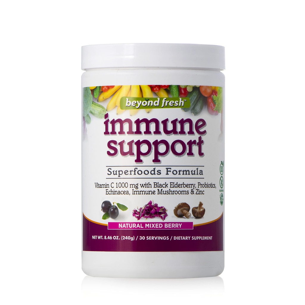 Au-delà du support immune frais, Superfoods Formula, Potent Antioxydants, Natural Mixed Berry Flavor, 8.46 Ounce