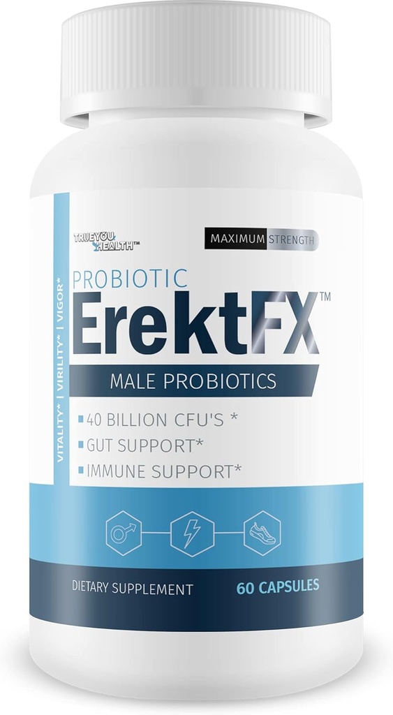 Probiotic ErektFx - Männliche Probiotika - Heben Sie Ihre Gut-Gesundheit, um Ihr Gesamt-Gesundheit & Körper zu unterstützen - Über 40 Milliarden von CFU Probiotika für Männer - Unterstützung verbessert Gesamtgesundheit