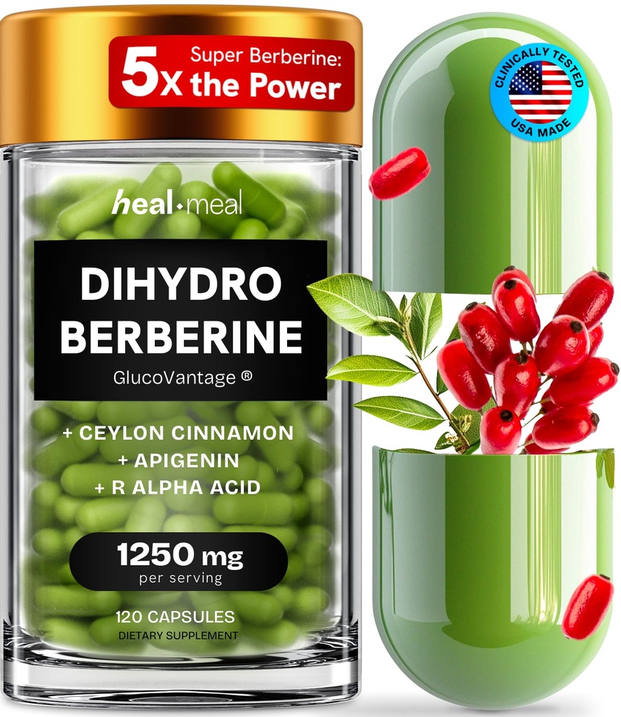 Supplément dihydroberbère - Déshydro Berbère Organique - Supplément super berbère avec Ceylan Cinnamon & R acide alpha lipoïque et apigénine - Hydroberbère 120 capsules (1 pack)