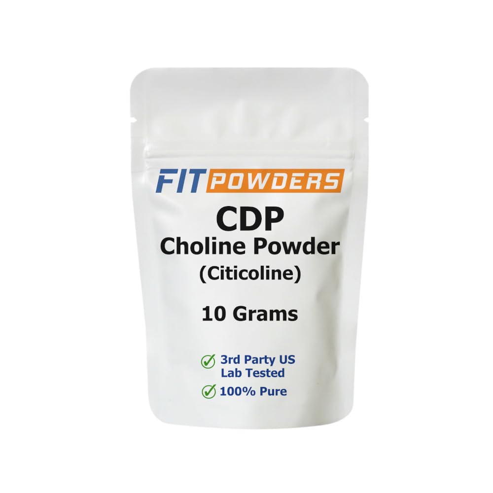 Citicoline-Pulver, CDP Choline-Pulver mit Scoop, Non-GMO, Kognitive Ergänzung für Gedächtnis und Lernen (10 Gramm)