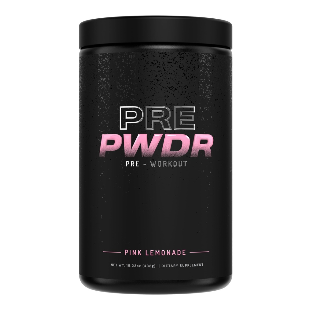 Poudre pré-entraînement PWDRS, tout pré-entraînement naturel pour l'énergie, la pompe, l'endurance et la force, avec caféine (Lémonade de rose)