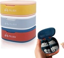 3PCS Pille Box 4 Komponenten Pill Organizer Reise Pille Case Tragbare Pille Gefäß Wöchentliche Pille Halter für Pillen Vitamin Öl (blau + Zink + Weiß)