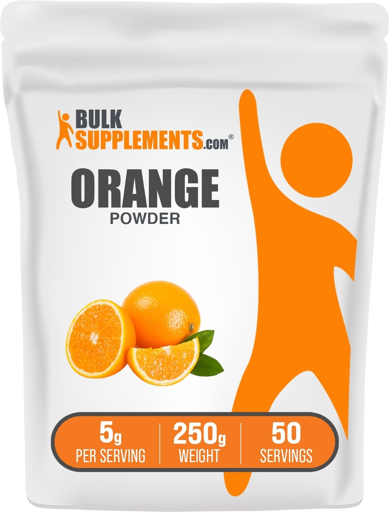 BulkSupplements.com Orange Pulver - Orange Fruchtpulver, Nährstoff-Rich Flavoring - Glutenfrei, 5g pro Servierung, 250g (8.8 oz) (Pack von 1)