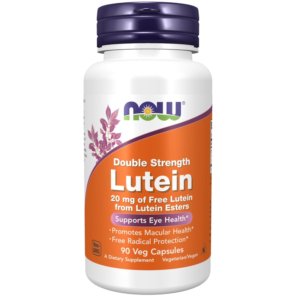 MAINTENANT Compléments alimentaires, Lutéine 20 mg avec 20 mg de Lutéine libre des Esters de Lutéine, 90 Capsules de Veg