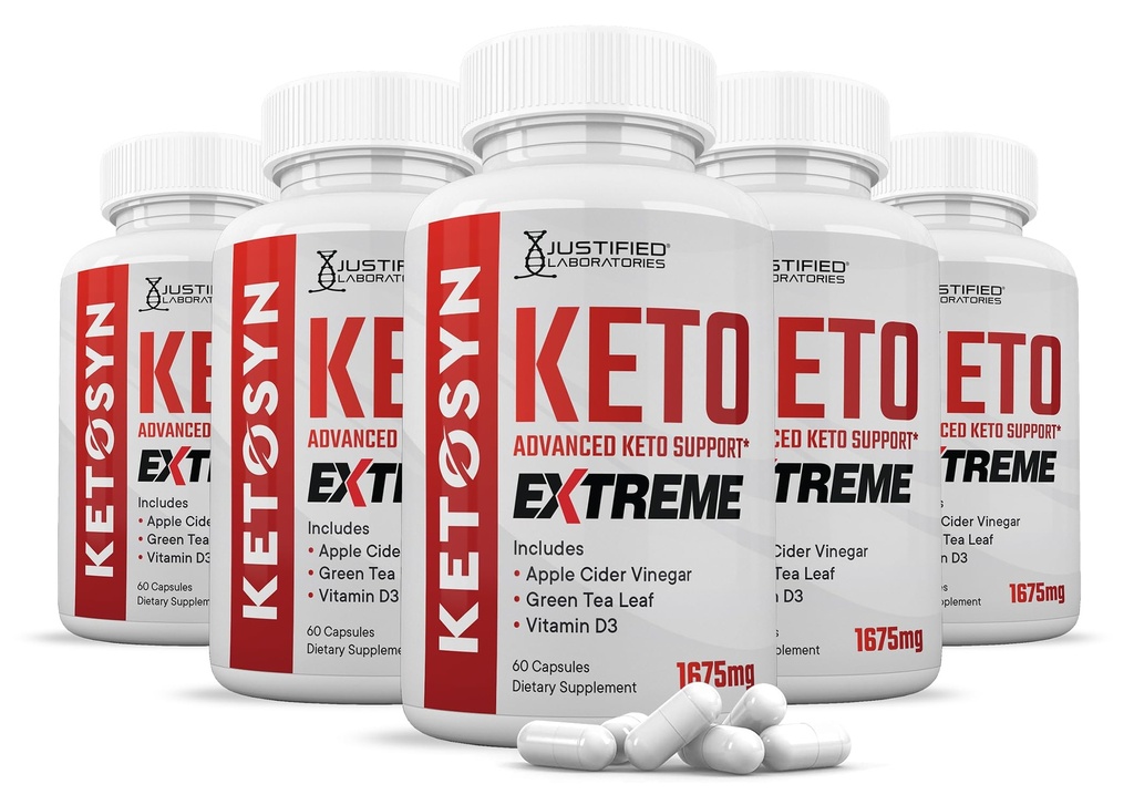 (5 Pack) Ketosyn Keto ACV Extreme Pillen 1675 MG Keto Unterstützung Blend Kapsel Alternative zu Keto ACV Gummie Formuliert mit Apfel Apfel Apfelessig Extra Virgin Olivenöl Pulver Grüner Tee Blatt 300 Kapseln