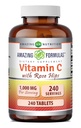 Erstaunliche Formeln Vitamin C mit Rose HIPS Ergänzung | 1000 Mg | 240 Tabletten | Non-GMO | Gluten-Free | Made in USA