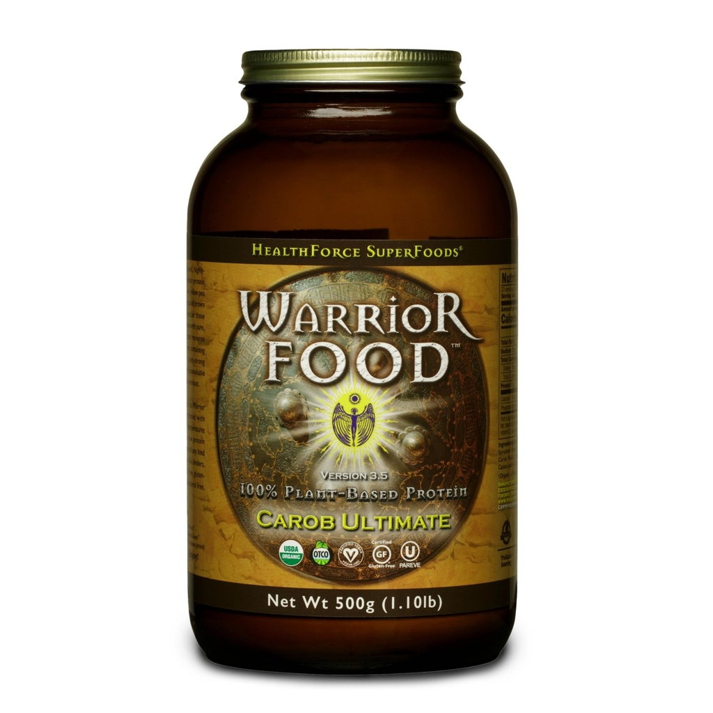 HEALTHFORCE SUPERFOODS Warrior Food Protien Powder - Carob Flavor - 500 Gramm
