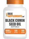 BulkSupplements.com Black Cumin Seed Oil Softgels - Schwarz Cumin Seed Oil 1000mg - Glutenfrei, 1 Softgel pro Servierung, 120 Count (Pack von 1)
