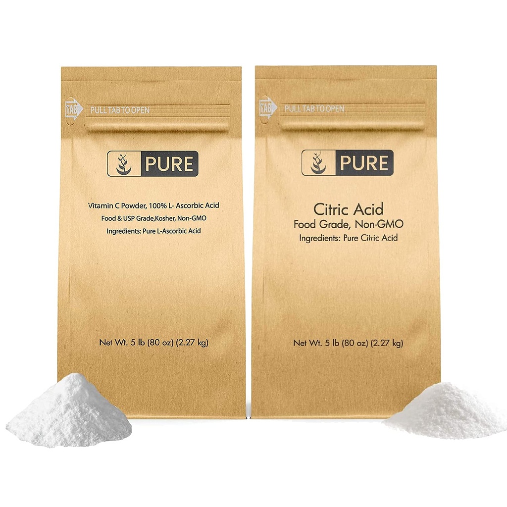 Reine Original Zutaten Vitamin C Pulver und Zitronensäurepulver