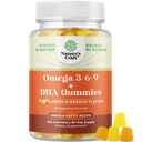 Vegetarische Omega 3 Gummis für Erwachsene - Vegetarische Omega 3 6 9 DHA Gummis für Brain Bone und Herzgesundheit und Gelenkunterstützung - Burpless Fish Free Plant Based Supplement Männer Frauen