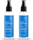 Pure Magnesium Öl Spray – 4oz (2 Pack) Bio USP Grade, topische Magnesium Spray für Füße, Leg Cramps, Gewichtsverlust, Aceite de Magnesio, Natürliche Salz & antike Mineralien – Made in USA
