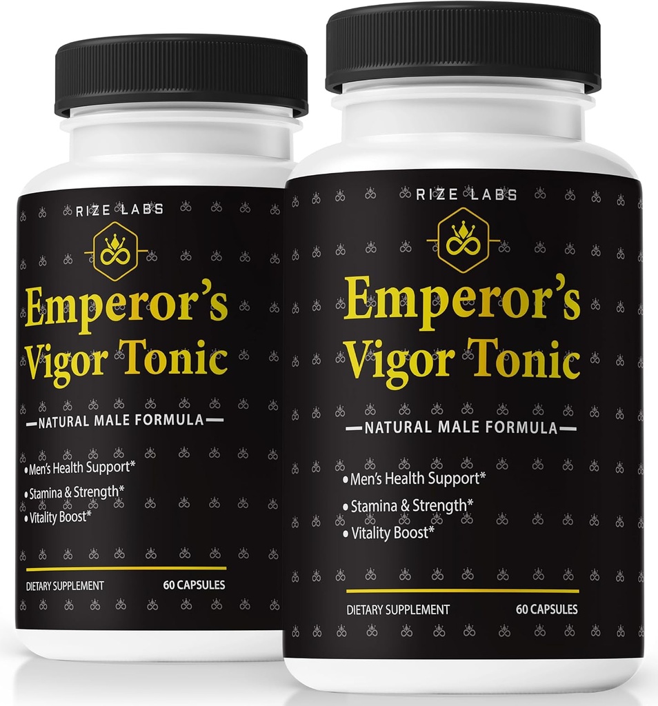 rize labs (Pack von 2 Kaisers Vigor Tonic für Männer, All-Natural Male Formel, Original Supplement zur Unterstützung Gesamtgesundheit und Leistung, Offizielle Bewertungen (120 Kapseln)