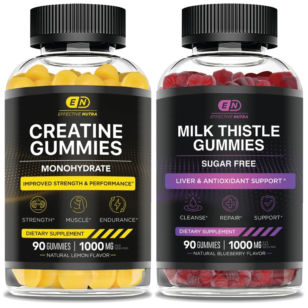 Gommies monohydratées de créatine NUTRA EFFECTIF 90ct et sans sucre