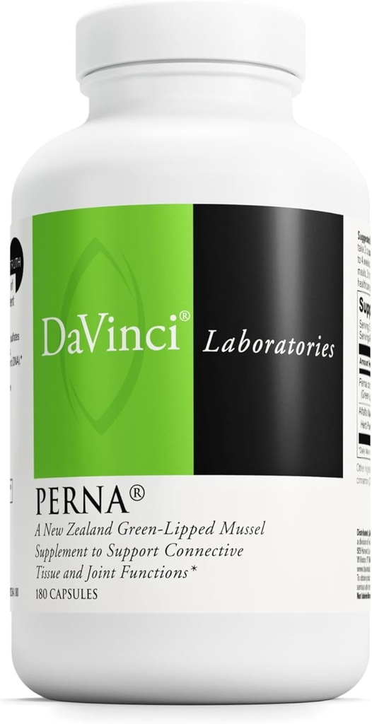DAVINCI Laboratoires Perna - Aide à soutenir la santé conjointe avec la moule verte de Nouvelle-Zélande, une source d'acides gras oméga-3, 6, 9 glucosamine et chondroïtine - 180 capsules (90 portions)