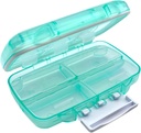 EZY DOSE Moisture-Proof Pill Case, Medizin Planner, Vitamin Organizer Box, Reisen-Freundlich, Latch-Closure, um Inhalte zu sichern, 7 Einzelteile Mehrere Größen mit strengen Siegel, Medium, Grün