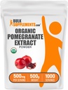 BulkSupplements.com Organic Pomegranate Extract Powder - Organic Pomegranate Powder, Polyphenols Supplement, Antioxidans Supplement - Glutenfrei, 500mg pro Servierung, 500g (1.1 lbs) (Pack von 1)