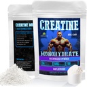 Poudre micronisée monohydratée de créatine HERBALICIEUX – 5g par service pour la force, la puissance et la performance – Formule non-OGM non aromatisée – 100 portions, 500g