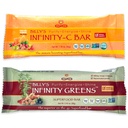 Ensemble de légumes verts à l'infini, 1 boîte de barres de superaliments vertes (12 paquets), 1 boîte de barres de snack en vitamine C biologique (12 paquets)