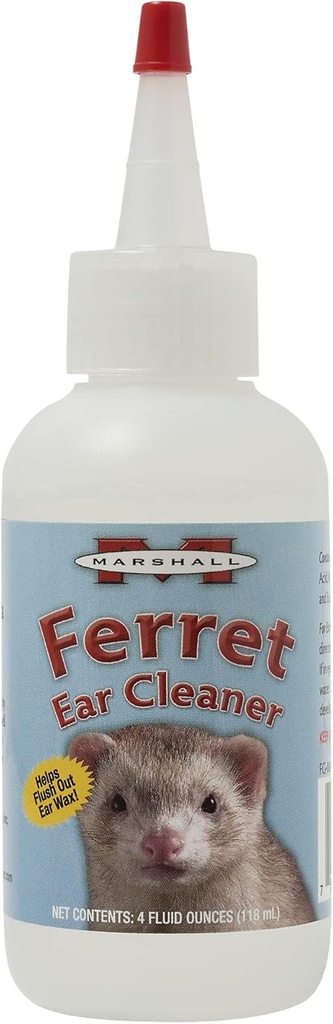 Marshall Ferret Ear Cleaning Solution – 4 Unzen – Sanfte Formel, um Schmutz und Wachs zu entfernen – Enthält Eucalyptol, um gesundes Ohrgewebe zu unterstützen – Keine Swabs benötigt