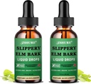 (2 Pack) Slippery Elm Bark Liquid Drops, Pure Organic Slippery Elm Extract 1000mg für Verdauungsgut Gesundheit, Liquid Slippery Elm Tinkture Kräuterergänzung, Vegan, Alkoholfrei, Non-GMO, Glutenfrei