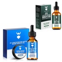 Sandalwood Bart Growth Kit mit 2X Biotin für Männer und Cedarwood Bart Wachstumsöl,Natürliche Zutaten und Dünger Gesichtshaarwachstum
