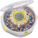 LiveFine Bluetooth Automatische Pillenspender, 28-Tage-Kapazität, Sound & Licht-Alerts, Schlüsselschloss, LCD &amp; Easy Setup auf der LiveFine App für Rezepte, Medikamente, Vitamine & Supplements - Klare Lid