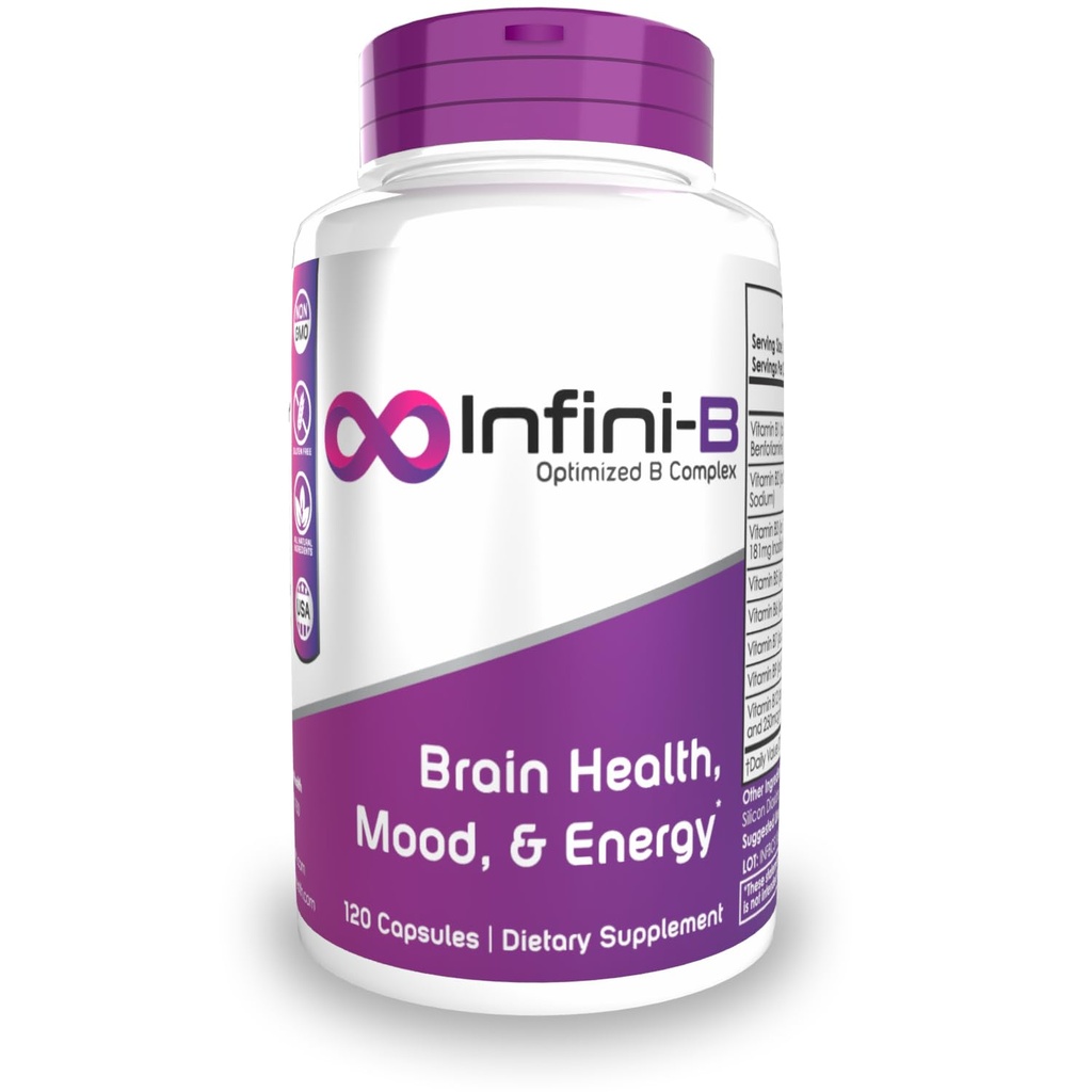 Nootropics Depot Infini-B Advanced B-Complex | Optimale Absorption & Bio-Verfügbarkeit | Enhanced Cognitive & Metabolic Support | 120 Kapseln