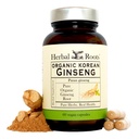 Kräuterwurzeln Panax Ginseng | Organic Korean Ginseng Root Powder | 1000mg | High Ginsenosides for Energy & Performance | 60 Vegan Capsules