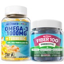 Oméga-3 de végétalien 1000mg + Gummies en fibre de verre