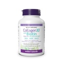 Webber Naturals Collagen30 avec biotine, 2 500 mg de peptides de collagène bioactif avec 5 000 mcg de biotine par portion, 120 comprimés, pour l'élevage avancé de la peau, des cheveux et des ongles, sans lait et sans gluten