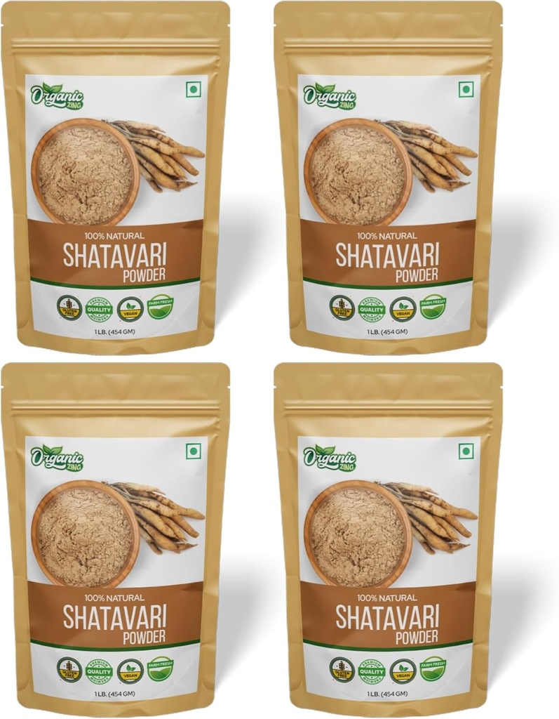 Embrassez votre vitalité : Nourrissez votre essence féminine avec Shatavari poudre mélange organique - 16 onces (paquet de 4) - Un ayurvédique pur et naturel pour le soutien holistique de la santé des femmes