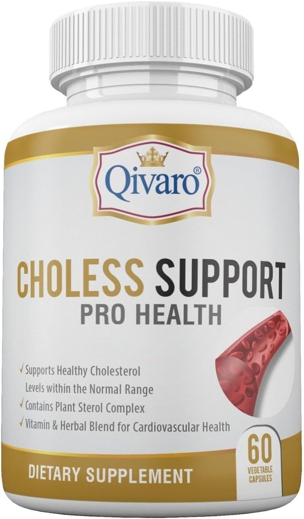 Choless Support Pro Health - Cholesterol & Lipid Management – Infused with Guggul and Garlic Extract - Vegan and Non-GMO - Made in USA – 60 Kapseln