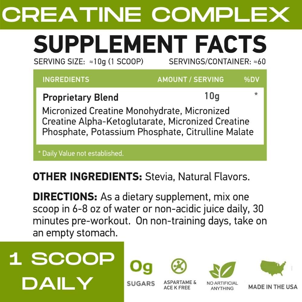 MFL Muscle Creatine | 3 Formen von mikronisiertem Kreatin | 10g | 0 Zucker | Versüßt mit Stevia | All-Natural | 60 Servietten (Natural)