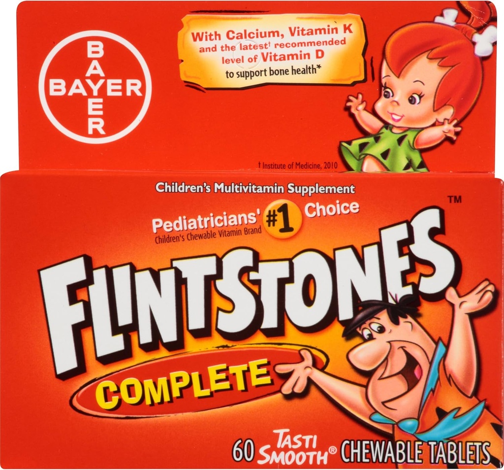Flintstones Kinder komplettes Kaubares Multivitamin, 60 Zähler