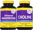 InnovixLabs Choline & Magnesium Bundle Choline Bitartrate 550mg (100 Kapseln) Advanced Magnesium (150 Kapseln). Unterstützt Gedächtnis, Stimmung, Gehirn Gesundheit & Boost kognitiv.*