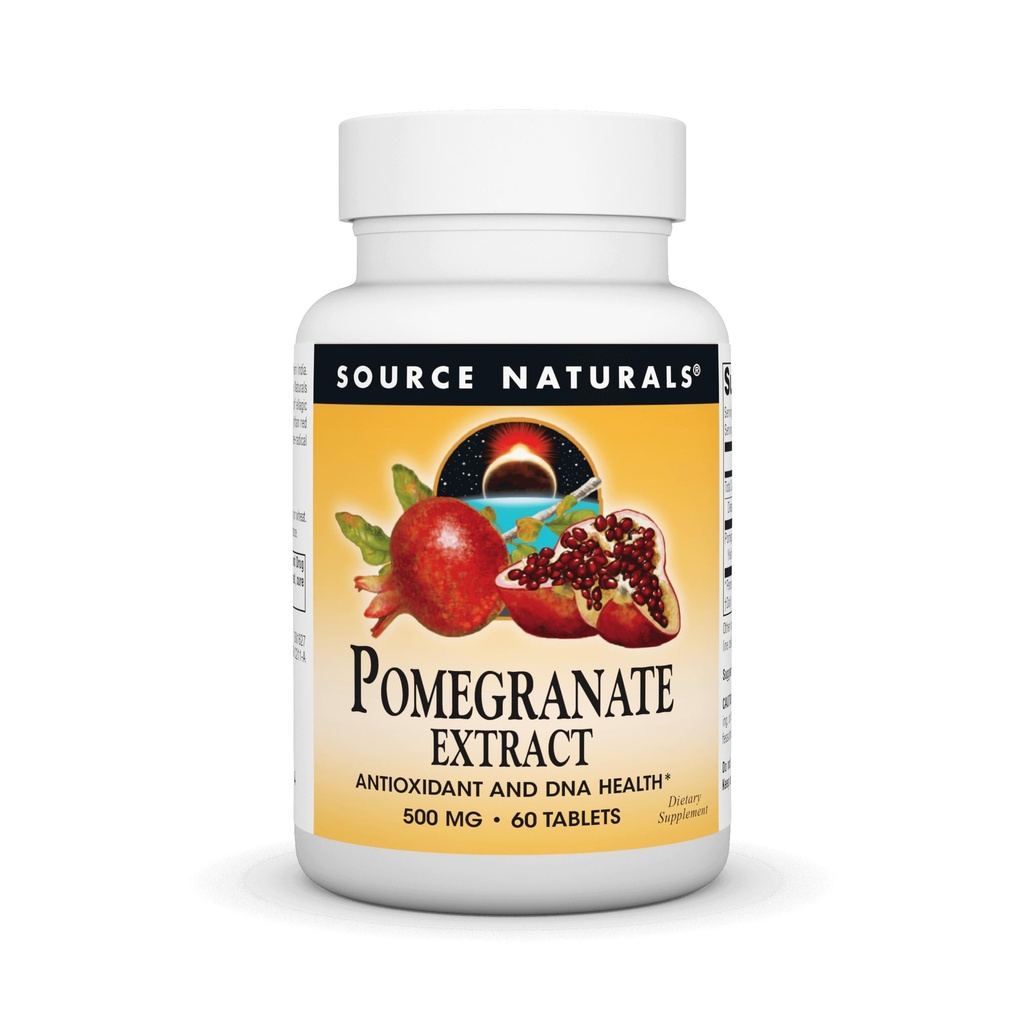 Quelle Naturals Granatapfel Extrakt 500mg komplette ganze Frucht Ellagsäure Antioxidans & Hinzugefügt Faser - 60 Tabletten