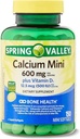 Spring Valley Calcium Plus Vitamine D3 150 Mini Softgels Supplément Calcium Calcium Mini softgels