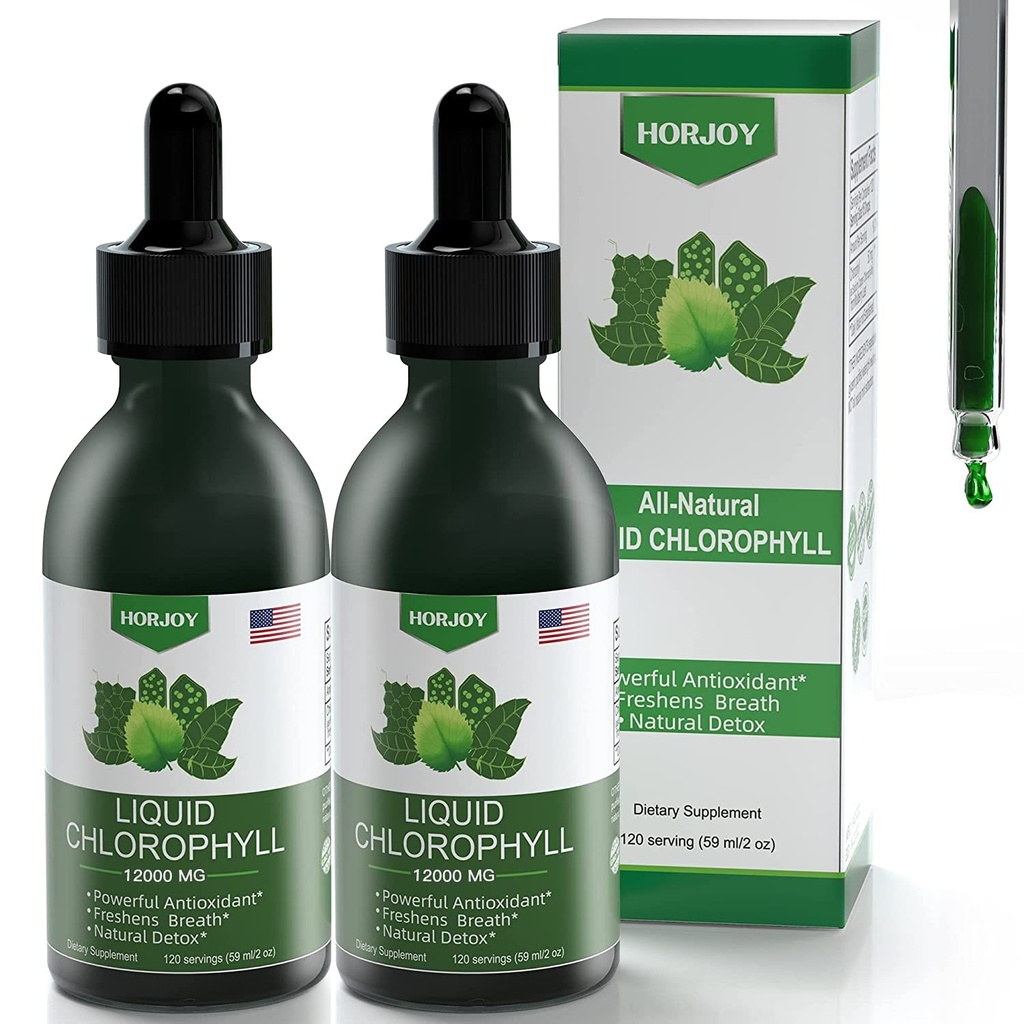 Chlorophylle gouttes liquides - 100% énergie naturelle Booster et soutien immunitaire - Déodorant interne et detox - Altitude de soulagement de la maladie - Absorption rapide, végétalien et non-OGM - 120 portions (paquet de 2)