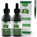 Chlorophyll Liquid Drops - 100% Natürliche Energie Booster und Immununterstützung - Interne Deodorant und Detox - Höhenverminderung - schnelle Absorption, Vegan & Non-GMO - 120 Portionen (Pack von 2)