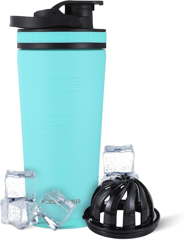 Bouteille de Shaker Inoxydable Ice Shaker en Acier Inoxydable : 26oz, Menthe : froid pour 30+ Heures