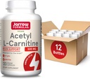 Jarrow Formeln Acetyl L-Carnitin 500 mg, Nahrungsergänzungsmittel, Aminosäureunterstützung für Gehirngesundheit und Antioxidantien, 120 Veggie Kapseln, 120 Tage Versorgung (Pack mit 12)