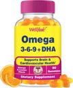 Ja. Ja Omega 3 6 9 Gummie | mit Flaxseed Öl und DHA | Vegetarisch Omega 3 Fischöl Alternative | GMO Free, Glutenfrei, Orange & Zitronen Geschmack | Natürliche Quellen Farben und Flavors | 90 Count