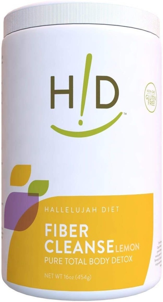 Hallelujah Diet Fiber Cleanse Poudre - Poudre au citron, au psyllium et au lin à base de graines, élimine les toxines et restaure la fonction optimale Bowel, supplément de nettoyage naturel Colon - (16 oz)