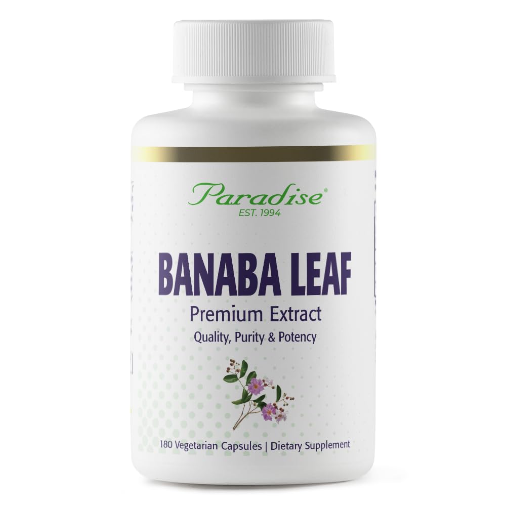 Paradise Herbs, Banaba Blatt, 12:1 Konzentrierter Extrakt, 250 mg, Vegan, Glutenfrei, Non-GMO, 180 Kapseln