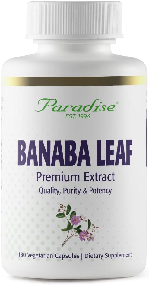 Paradise Herbs, Banaba Blatt, 12:1 Konzentrierter Extrakt, 250 mg, Vegan, Glutenfrei, Non-GMO, 180 Kapseln