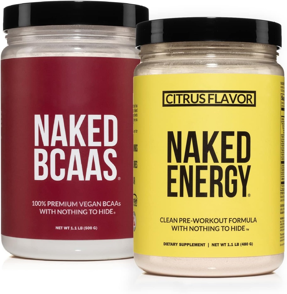 NAKED Vegan Energy and Performance Bundle Citrus Energy BCAAS Aminosäuren Pulver