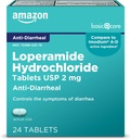 Amazon Basic Care Loperamid Hydrochlorid Tabletten, 2 mg, Anti-Diarrheal, 24 Count (Pack von 1) (Verpackung kann variieren)